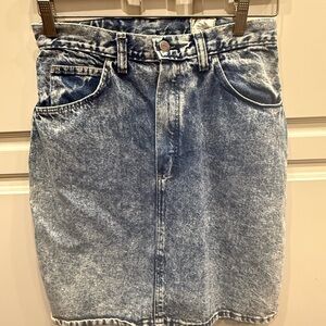 Vintage 90s Acid-Wash Denim Skirt Retro Y2K Rodeo Cowgirl Western Cowboy